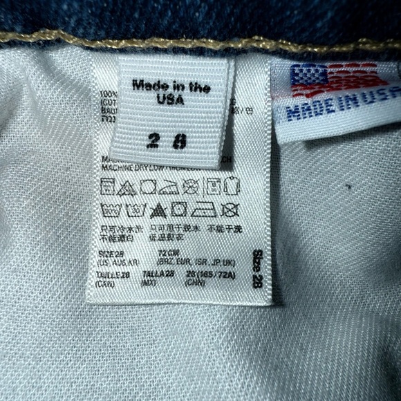 American Apparel Women's Denim High-Waist Cuff Short medium wash size 28 - Picture 8 of 11